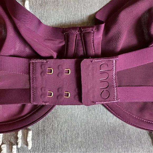 CUUP “Balconette” Mesh underwire Bra in Begonia (wine/purple) Sheer, Size 38C. - Picture 5 of 9